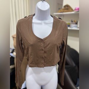 OGL button up crop cardigan